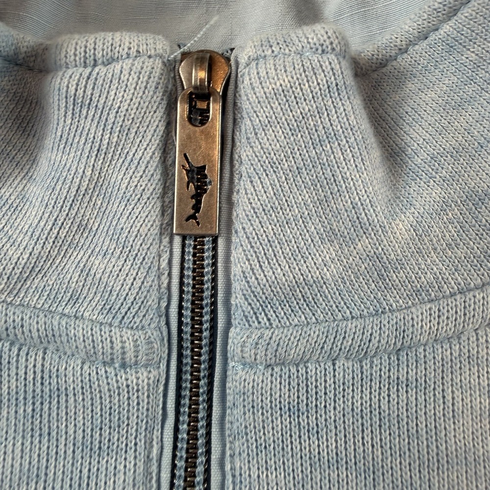 Tommy Bahama Mens XL Tall Blue Quarter Zip Pullover Sweatshirt Cotton - Picture 5 of 12